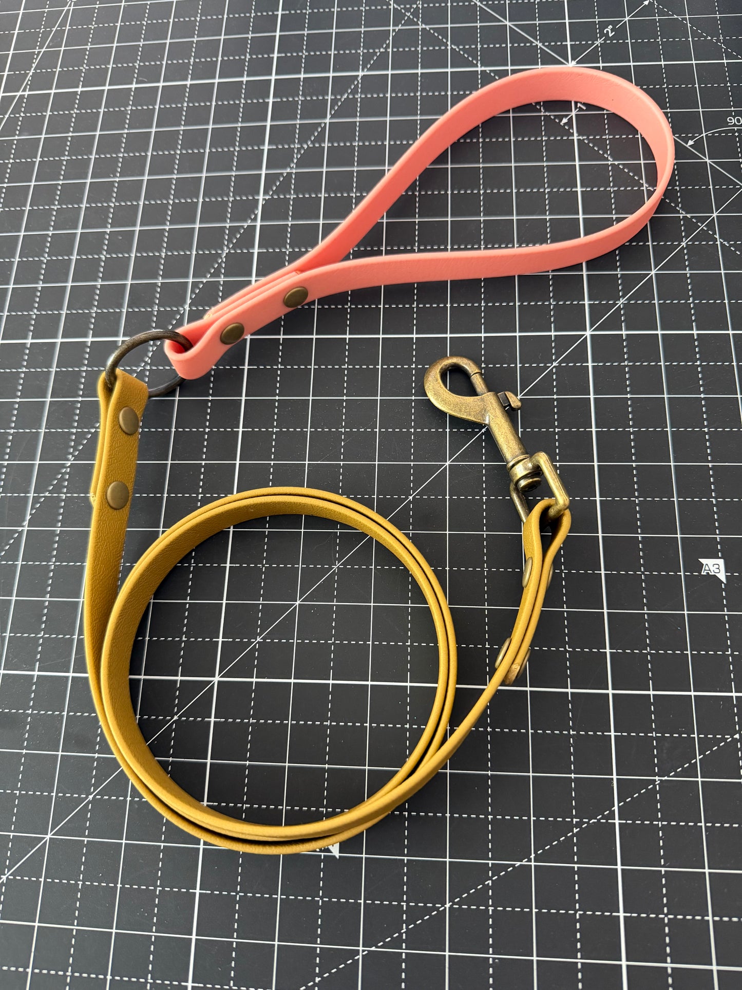 4ft Rose Gold + Gold 16mm BioThane Lead