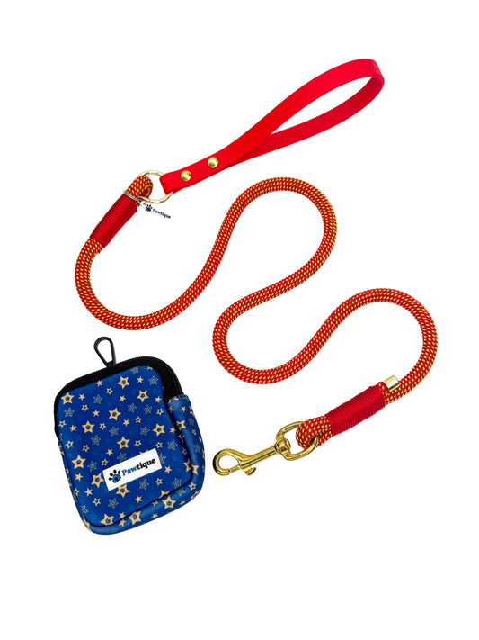 Holly Days Rope Lead + Free 5 Star Pup Treat Bag
