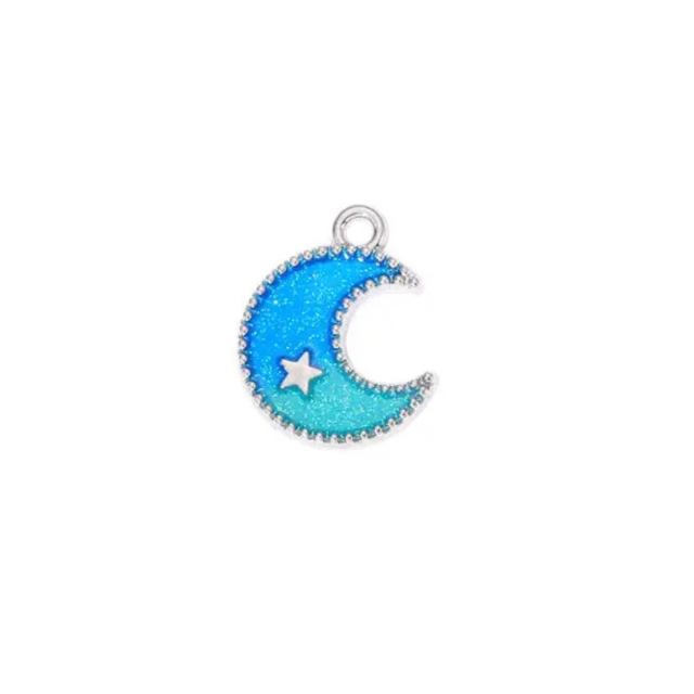 Moon Collar Charm (Blue/Green)