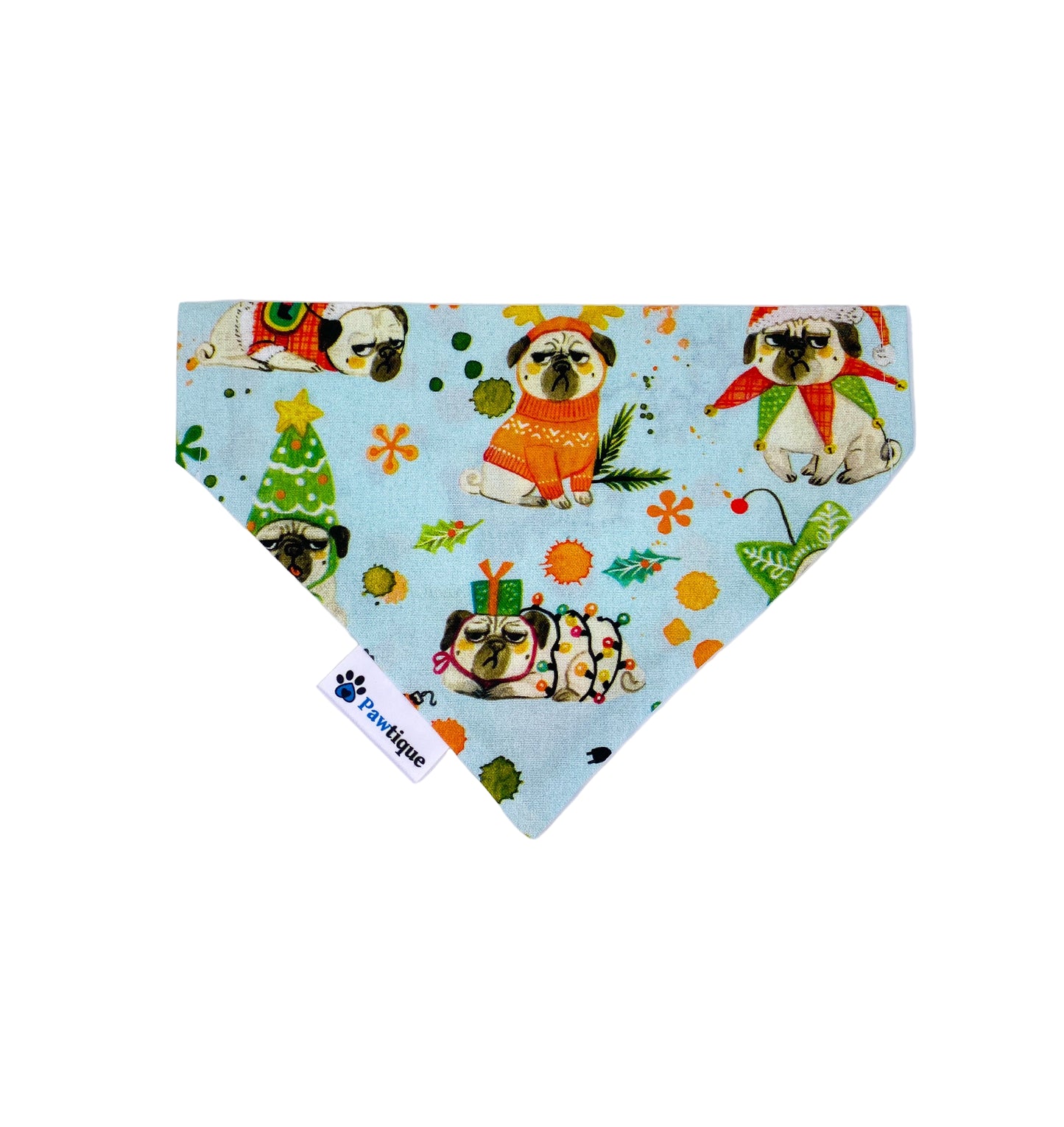 Grumpy Christmas Pug Bandana