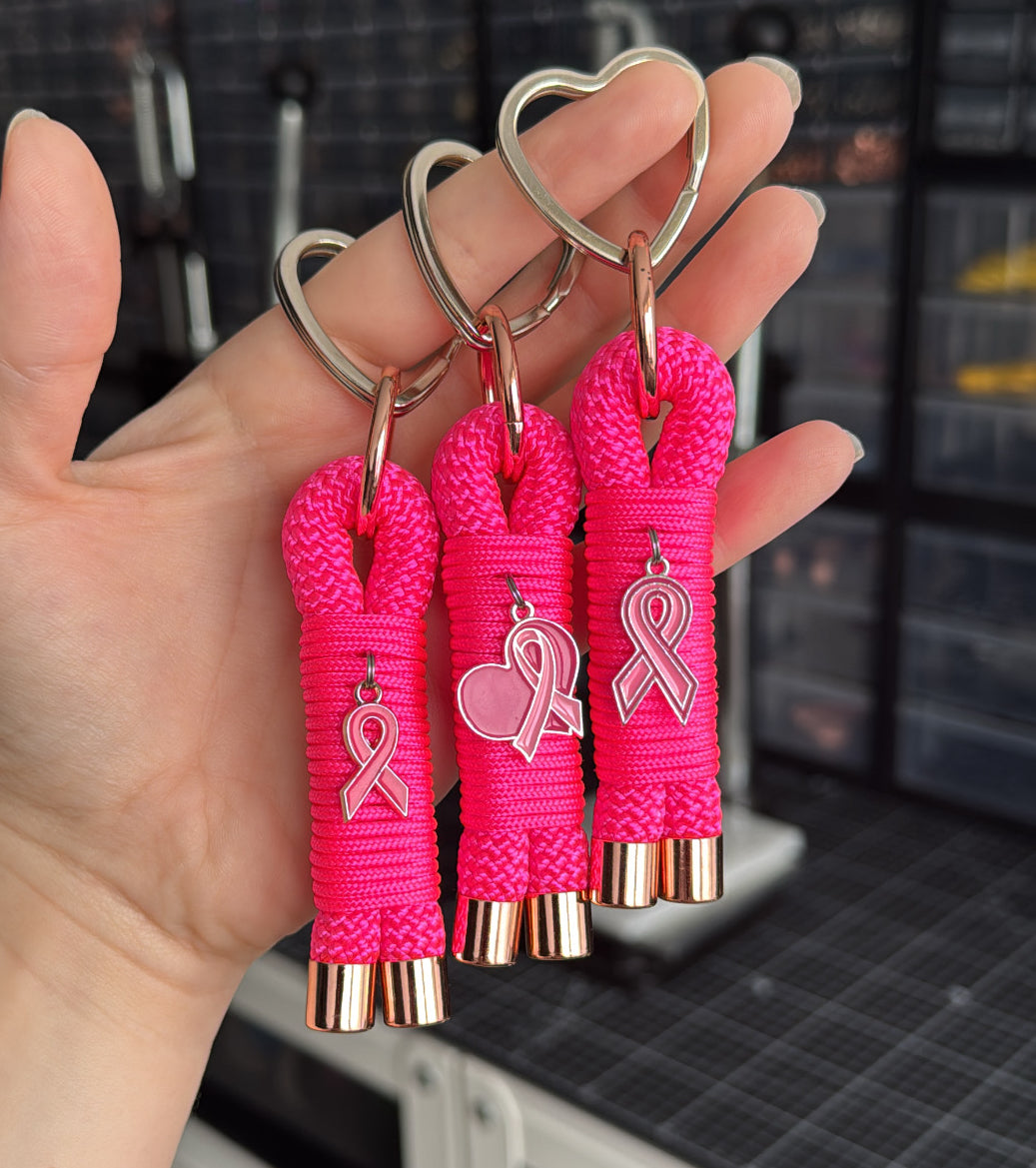 Breast Cancer Awareness Rope Keychain