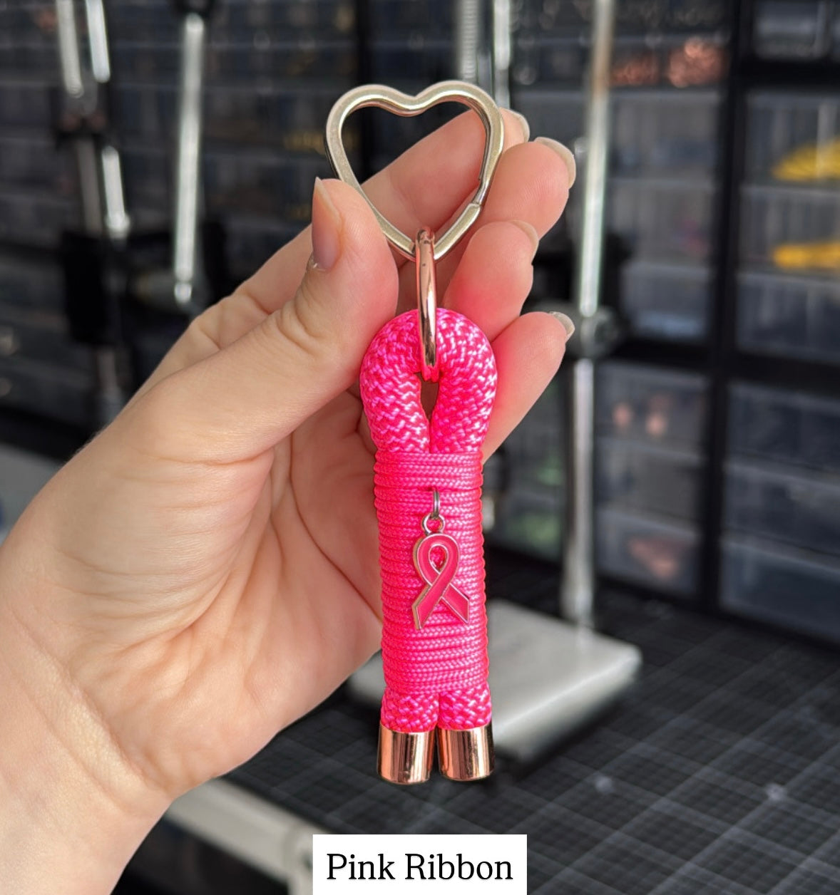 Breast Cancer Awareness Rope Keychain