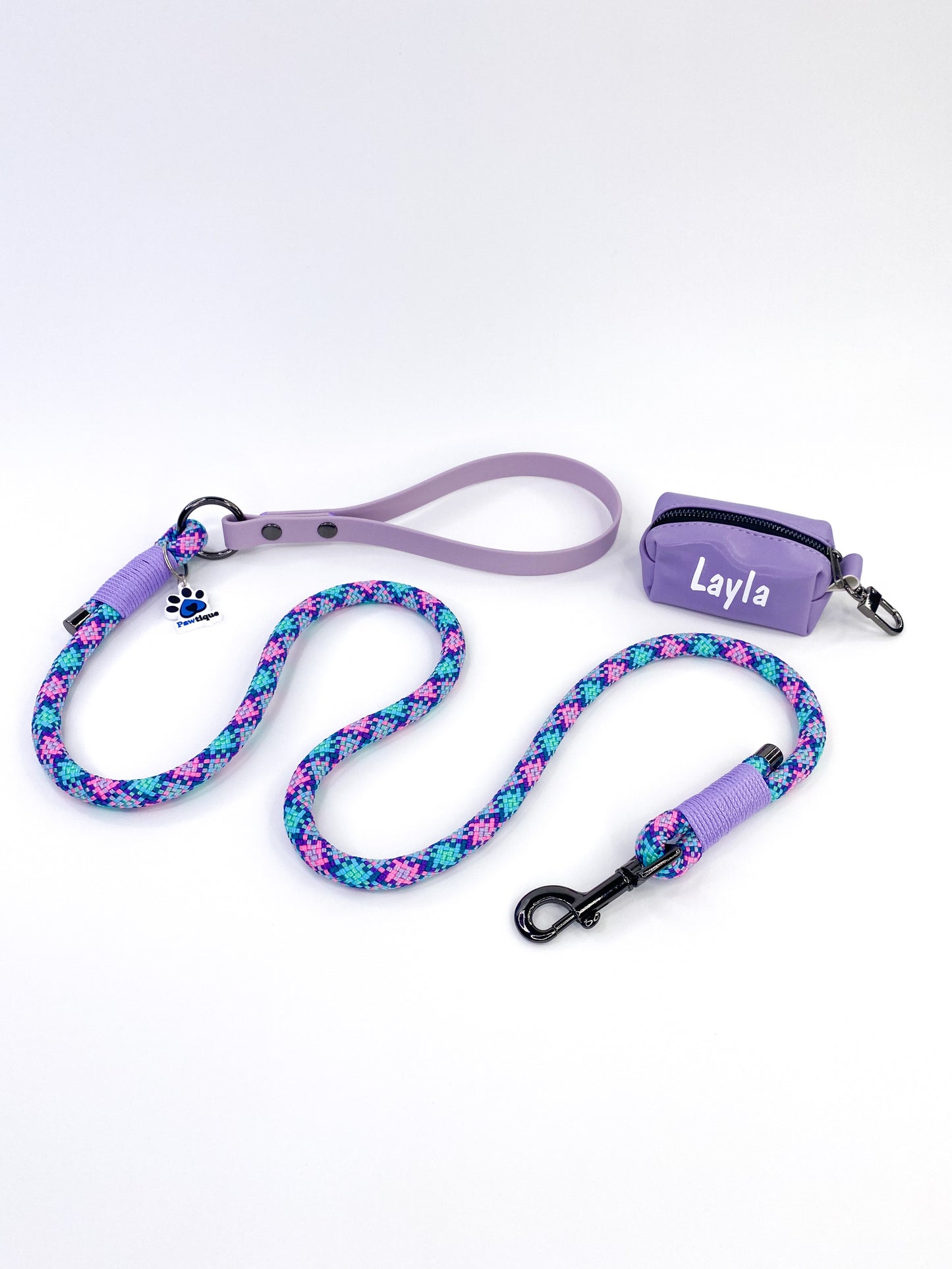 Rope Lead/Poop Bag Holder (Lilac) Bundle