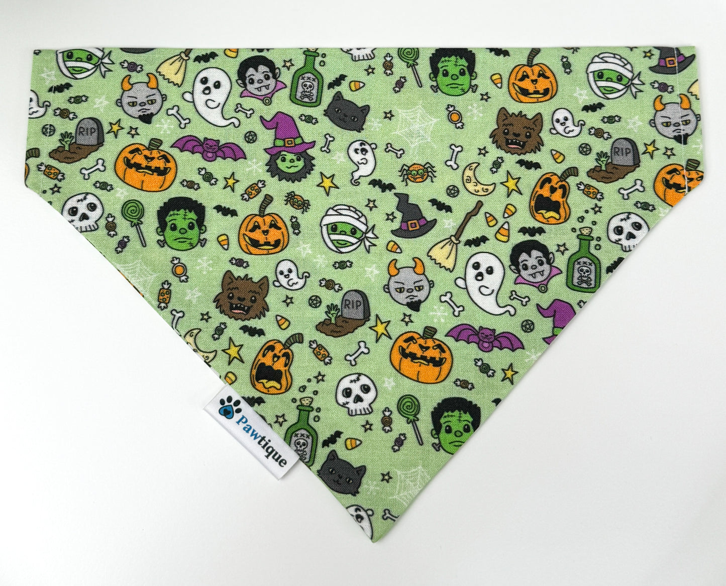 Happy Halloween Dog Bandana (Green)