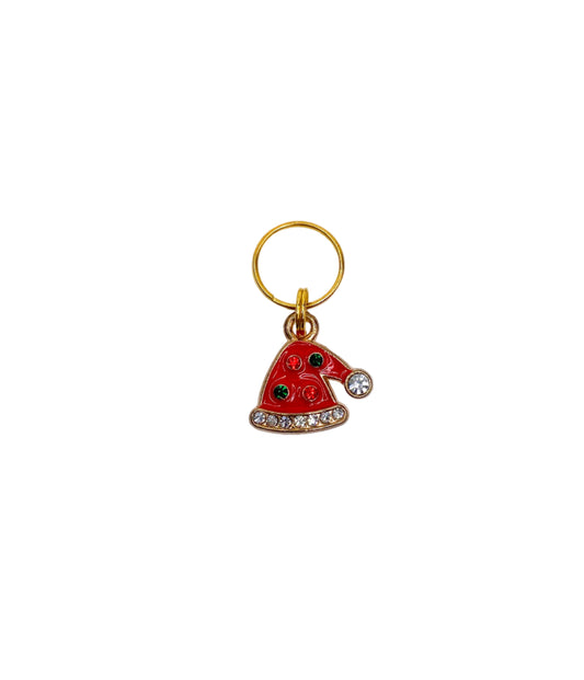Sparkle Christmas Hat Collar Charm