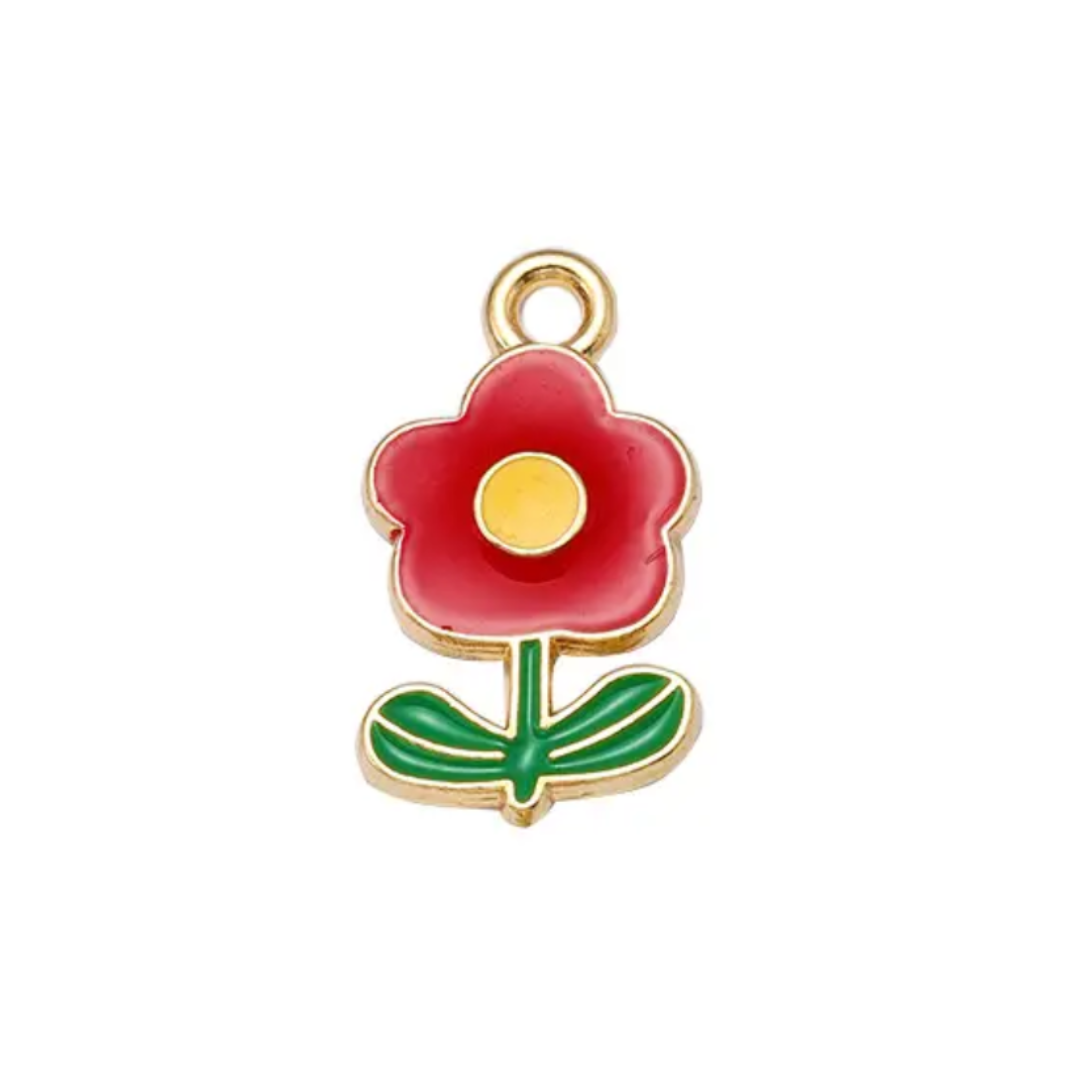 Spring Flower (Red) Collar Charm