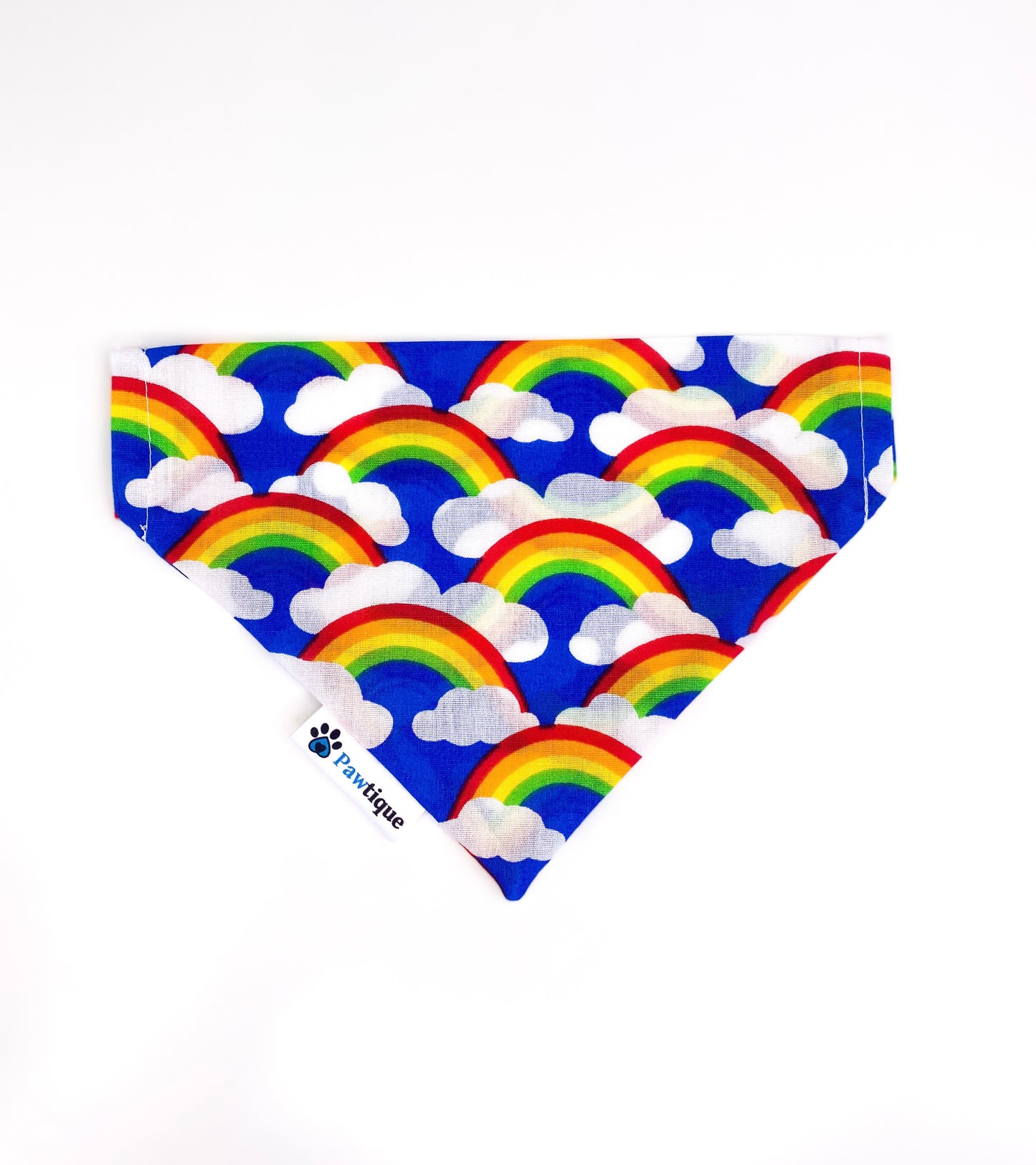 Rainbow Clouds Dog Bandana (Dark Blue)