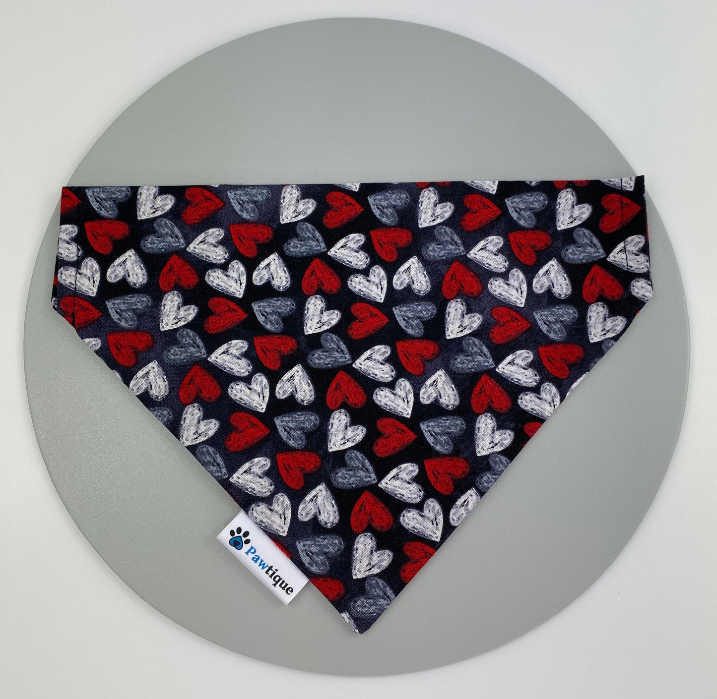 Hearts on Navy Dog Bandana