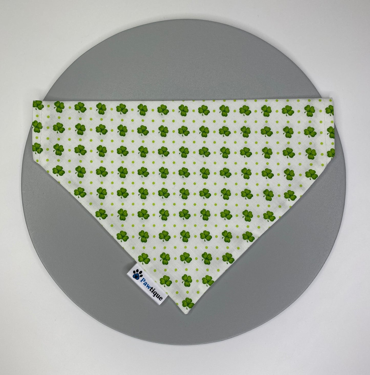 Little Shamrocks Dog Bandana (White)