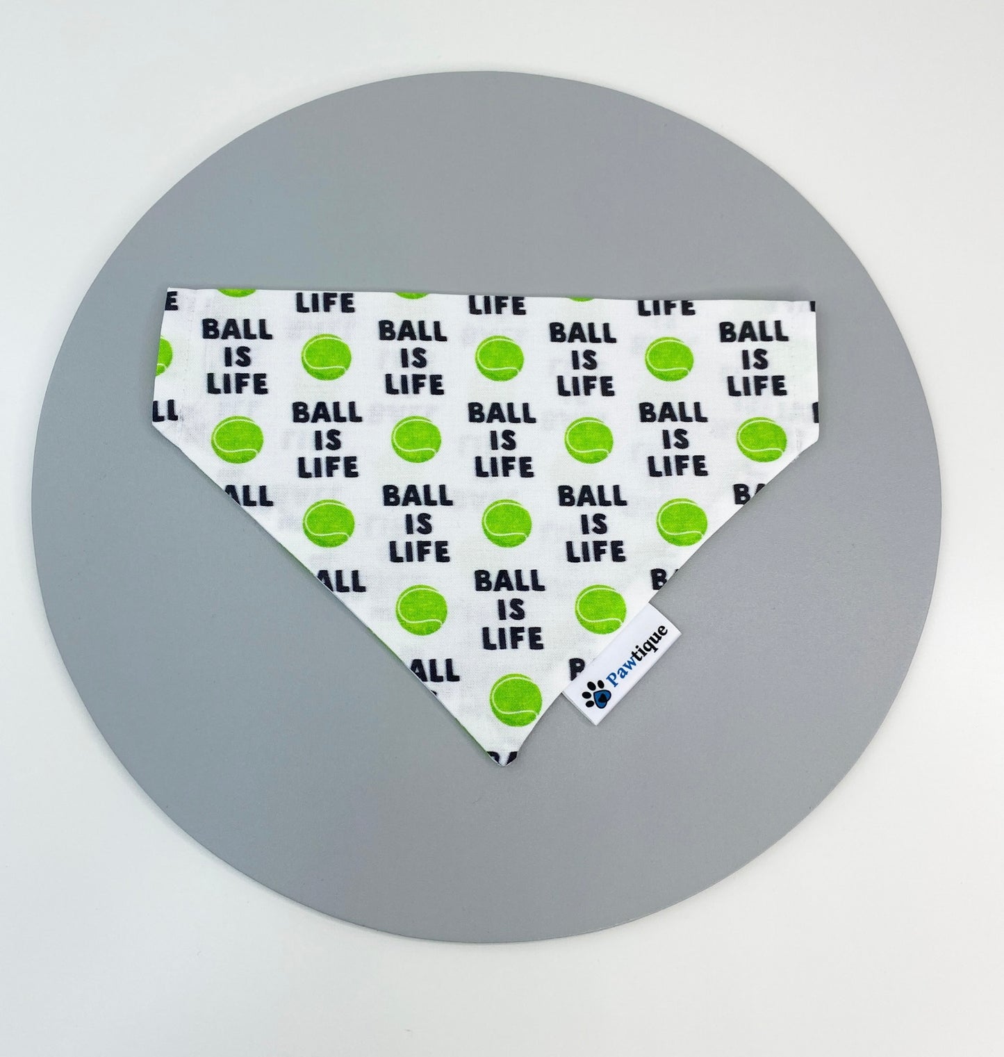 Ball is Life Dog Bandana (White)