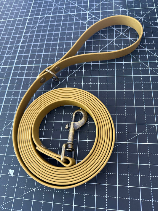 10ft Gold 19mm BioThane Long Line Lead