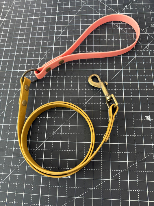 4ft Rose Gold + Gold 16mm BioThane Lead