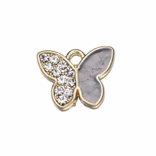 Butterfly (Black/Gem) Collar Charm