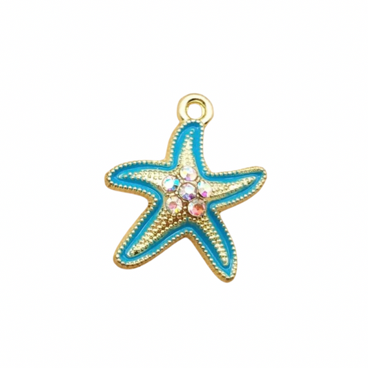 Starfish Collar Charm (Blue)