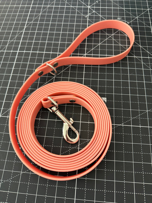 10ft Rose Gold 19mm BioThane Long Line Lead