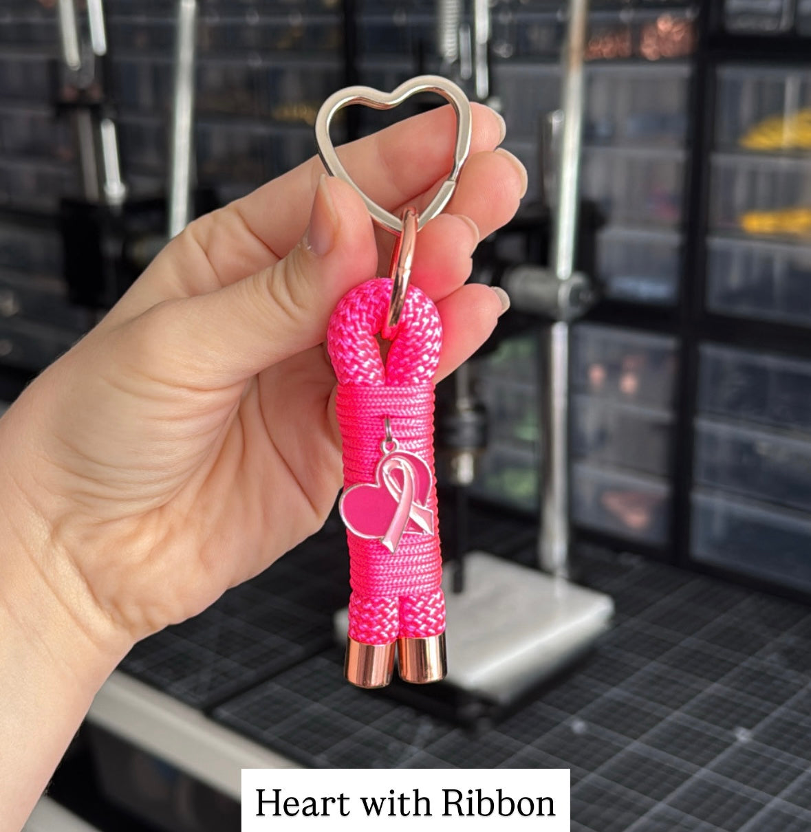Breast Cancer Awareness Rope Keychain