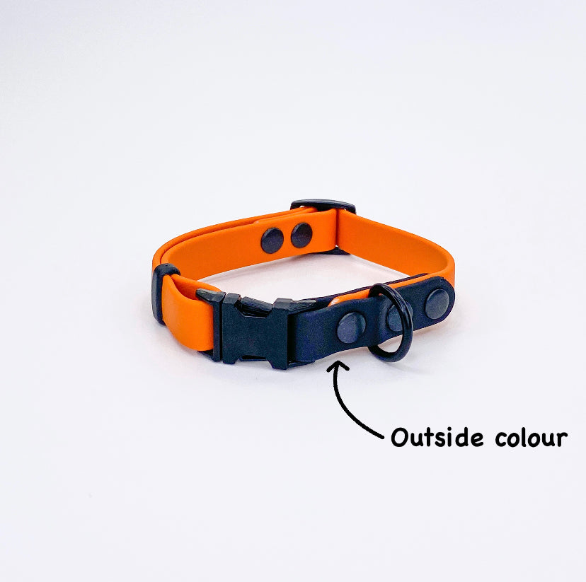 Side Release Adjustable BioThane Collar Dual Colours *Design your own*