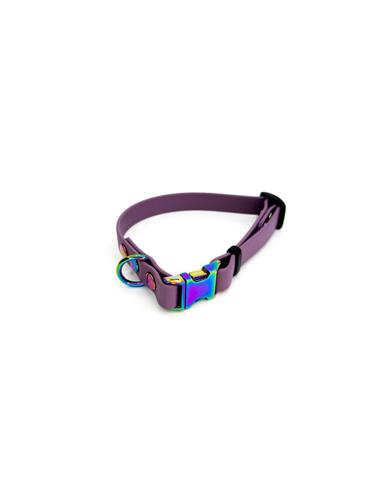 Mauve Side Release Adjustable BioThane Collar