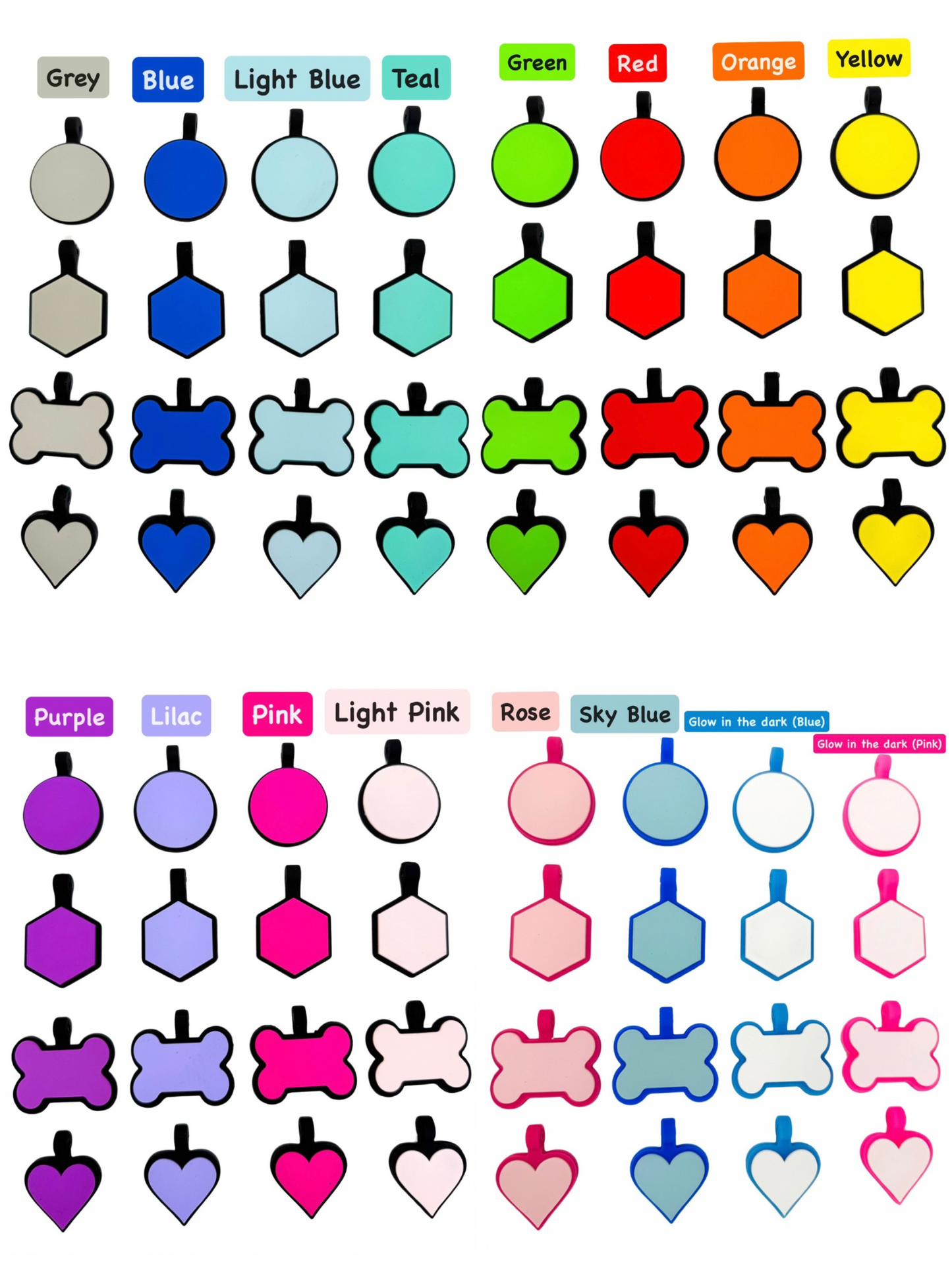 Spring Walkies Round Silicone Pet Tag