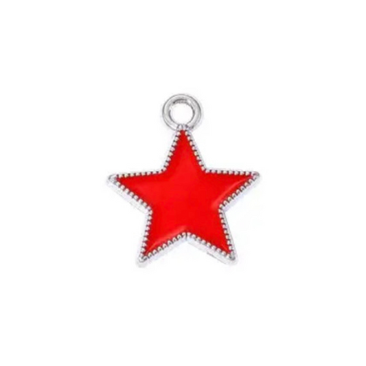 Star Collar Charm (Red)