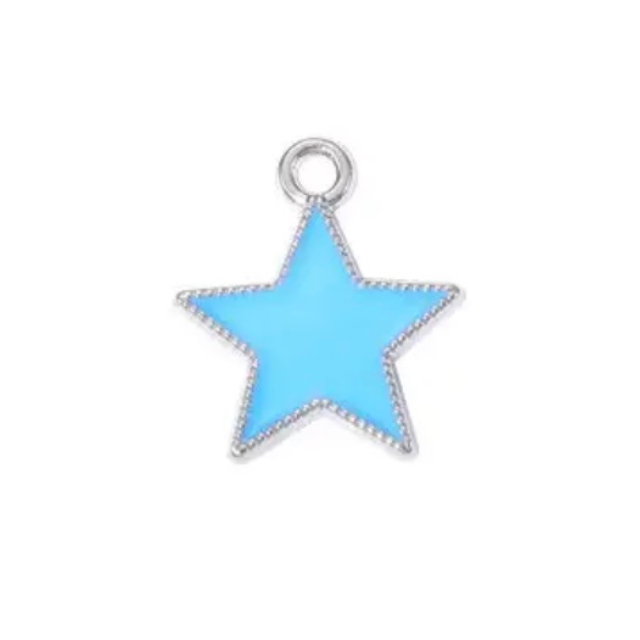 Star Collar Charm (Light Blue)