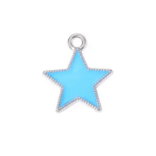 Star Collar Charm (Light Blue)